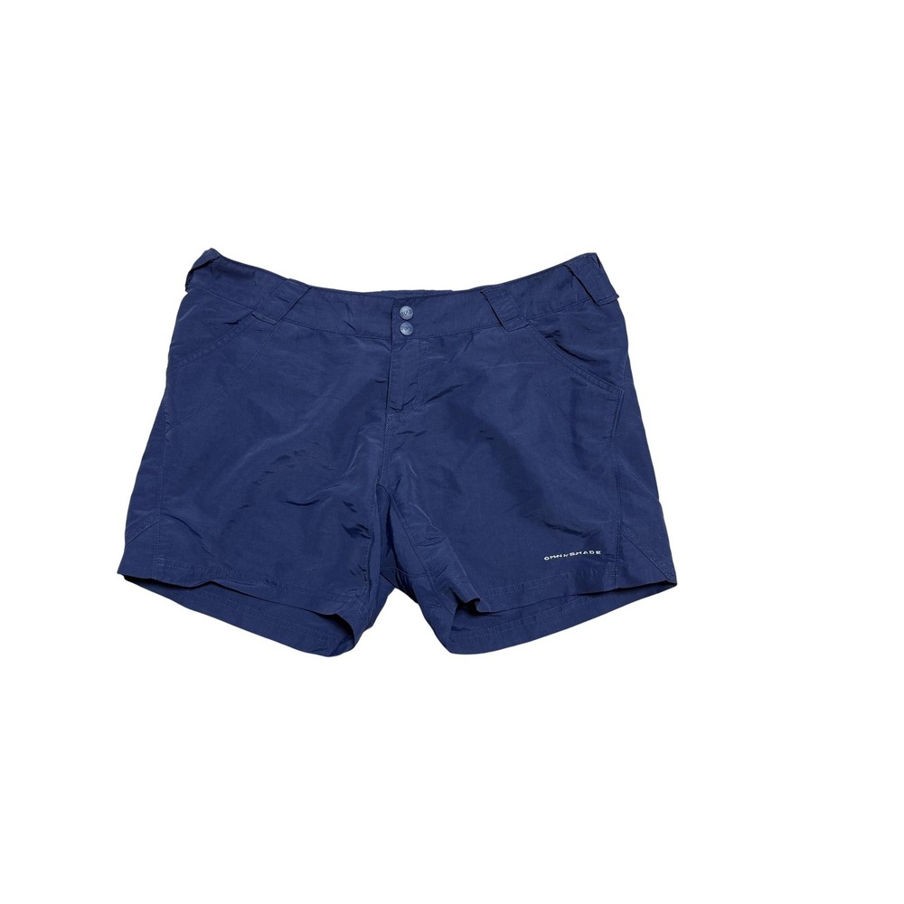 Columbia PFG Omni-Shade Shorts Womens Large Blue Nylon Fishing Utility Outdoor